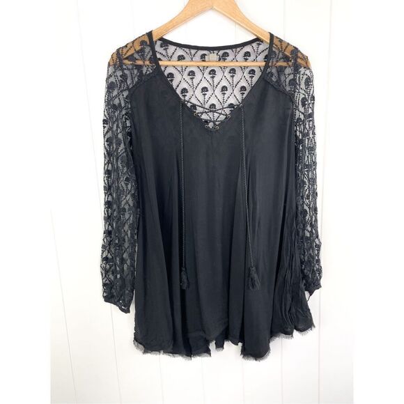 UO Urban Outfitters Ecote Black Long Sleeve Lace Up Romantic Gothic Dress Size X - Picture 4 of 11